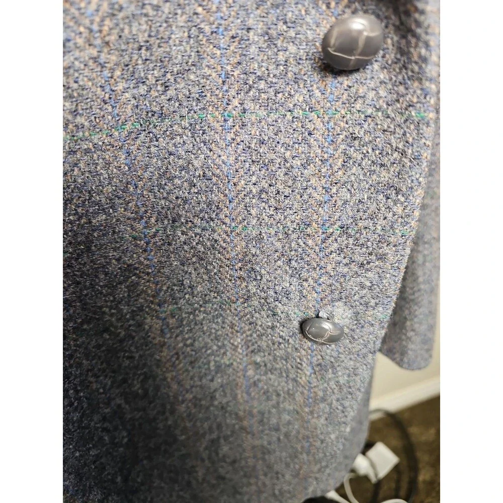 Vintage Bernotis Bench Made Wool Sport Coat Tweed Blazer Gray Herringbone Men's